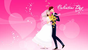 Cute Valentine's Day Wedding Art Wallpaper