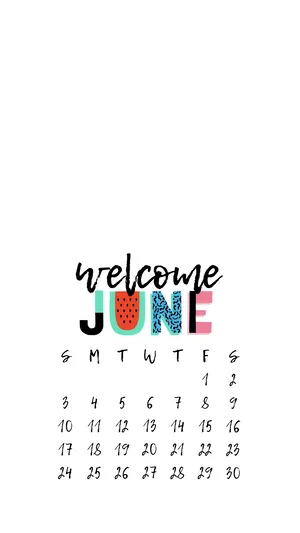 Cute Welcome June Calendar Wallpaper