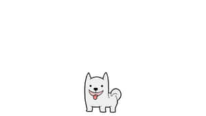 Cute White Dog Cartoon Wallpaper
