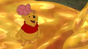 Cute Winnie The Pooh In Honey Wallpaper