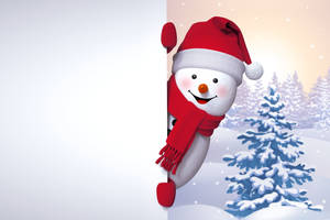 Cute Winter Snowman Wallpaper