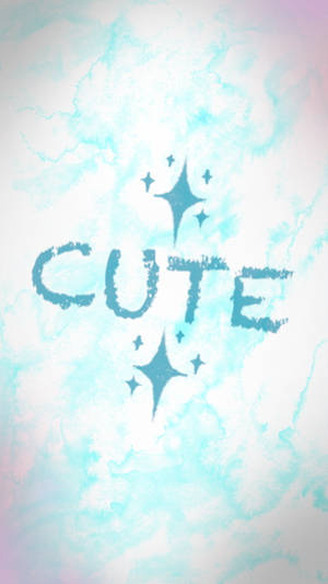 Cute Writing With Blue Sparkling Stars Wallpaper