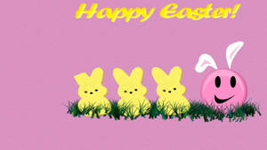 Cute Yellow Easter Bunnies Wallpaper