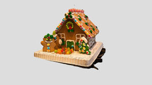 Cutout Cute Gingerbread House Wallpaper