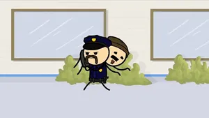 Cyanide And Happiness Police And Criminal Wallpaper