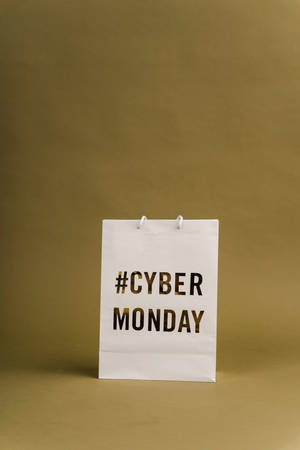 Cyber Monday White Shopping Bag Wallpaper