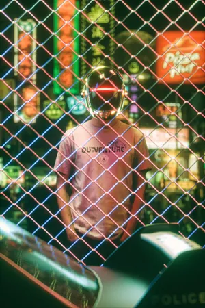 Cyberpunk Chain Fence Wallpaper