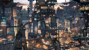 Cyberpunk City Landscape Wallpaper