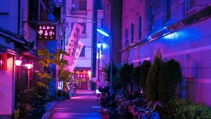 Cyberpunk Vibe In Tokyo, Japan Wallpaper