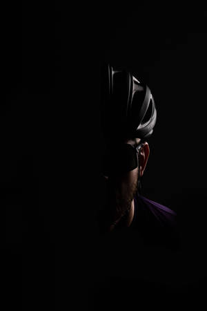Cycling Man Shadow Portrait Wallpaper
