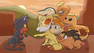 Cyndaquil And Friends Wallpaper