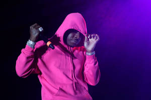 Dababy In Pink Aesthetic Outfit Wallpaper