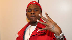 Dababy Rapper Four-hand Sign Wallpaper
