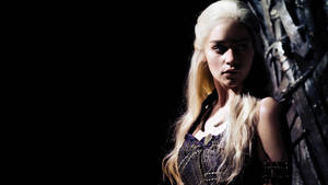 Daenerys Targaryen Black Theme Portrait Wallpaper