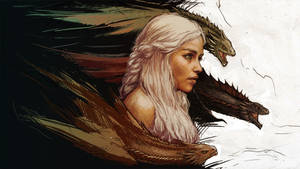 Daenerys Targaryen Covered In Dragons Art Wallpaper