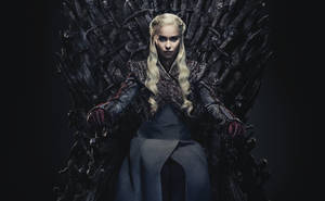 Daenerys Targaryen Dark Iron Throne Wallpaper