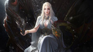 Daenerys Targaryen Iron Throne Fantasy Wallpaper