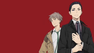 Daisuke Kambe And Haru On Red Wallpaper