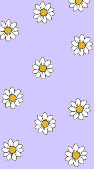 Daisy Aesthetic Pattern Lavender Wallpaper