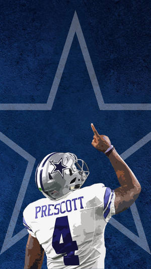 Dak Prescot Blue Star Background Wallpaper