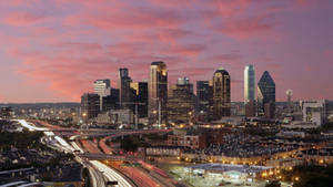 Dallas Skyline At Dusk Wallpaper