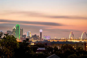 Dallas Skyline Margaret Mcdermott Bridge Wallpaper