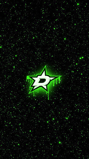Dallas Stars Dripping Neon Green Wallpaper
