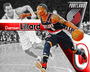 Damian Lillard Portland Trail Blazers Artwork Wallpaper