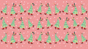 Dancing Kawaii Christmas Tree Wallpaper