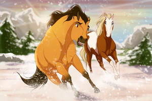 Dangerous Snowstorm Spirit Stallion Of The Cimarron Wallpaper