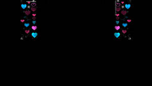 Dangling Hearts For Dark Girly Background Wallpaper