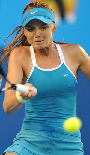 Daniela Hantuchova Hitting The Ball Wallpaper