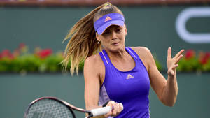 Daniela Hantuchova In Action During A Tennis Match Wallpaper