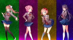 Dare To Dance Through Adventure – Join The Doki Doki Universe Wallpaper