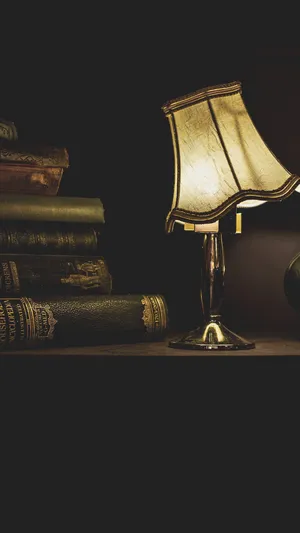 Dark Academia Aesthetic Tilted Lamp Wallpaper