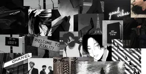 Dark Aesthetic Computer Collage Wallpaper