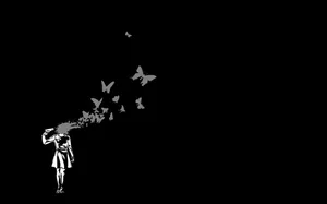 Dark Aesthetic Computer Sad Little Girl Wallpaper