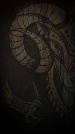 Dark Aesthetic Ram Aries Astrology Wood Wallpaper