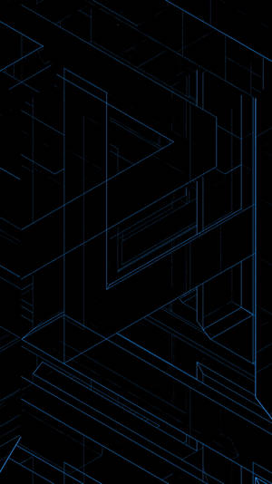 Dark Android Abstract Architectural Sketch Wallpaper