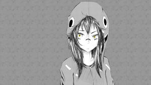 Dark Anime Aesthetic Girl In Hoodie Wallpaper
