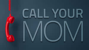 Dark Blue Call Your Mom Illustration Wallpaper