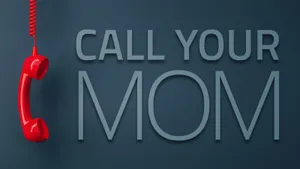 Dark Blue Call Your Mom Illustration Wallpaper