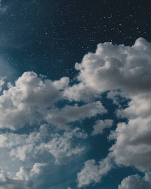Dark Blue Clouds Aesthetic Phone Wallpaper