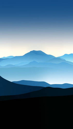 Dark Blue Mountain Range Cool Android Wallpaper