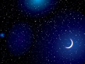 Dark Blue Star Crescent Moon Wallpaper
