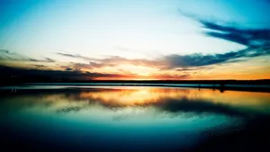 Dark Blue Sunset Horizon Wallpaper