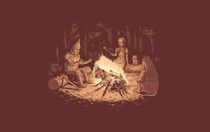 Dark Bonfire Scene From The Wizard Of Oz Wallpaper