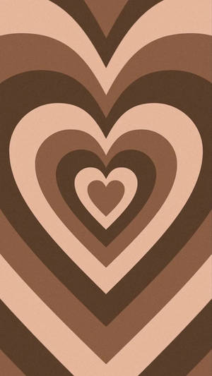 Dark Brown Heart Pattern Wallpaper