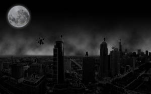 Dark City Moon Wallpaper