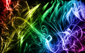 Dark Cool Abstract Art With Neon Tones Wallpaper